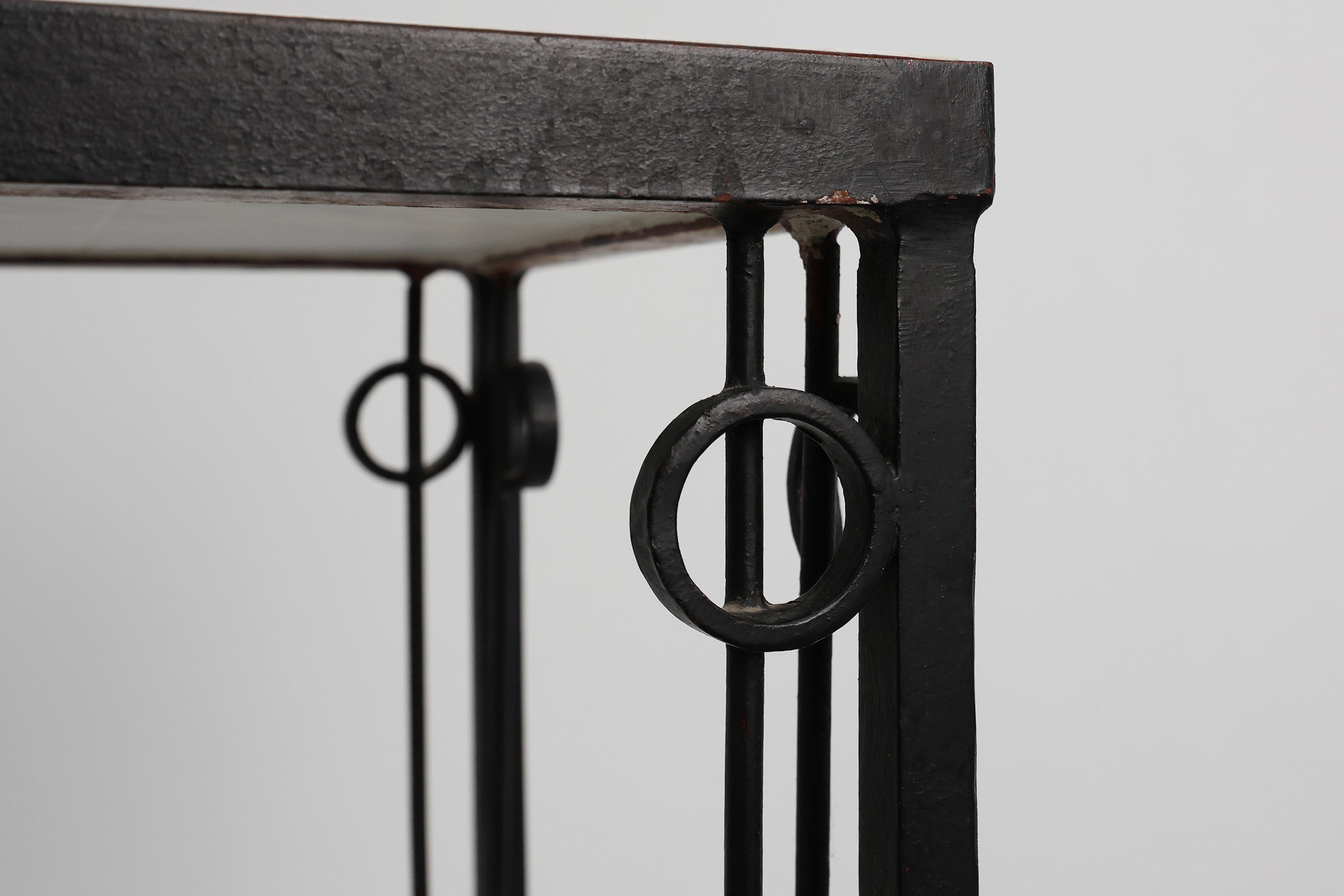 Pia Manu square Cast Iron and Marble Side Table, Belgium 1960sthumbnail